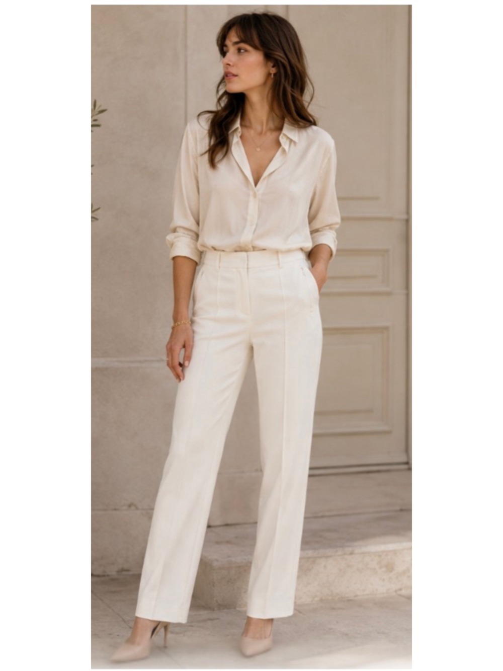 Akris Trousers Size 12 White New!